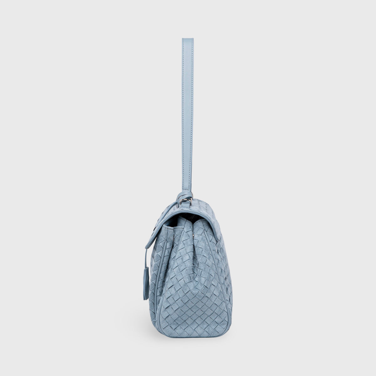 Ciara Vintage Woven Bag – Light Blue Suede