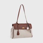 Sac à bandoulière en toile vintage Ciara – Beige et marron