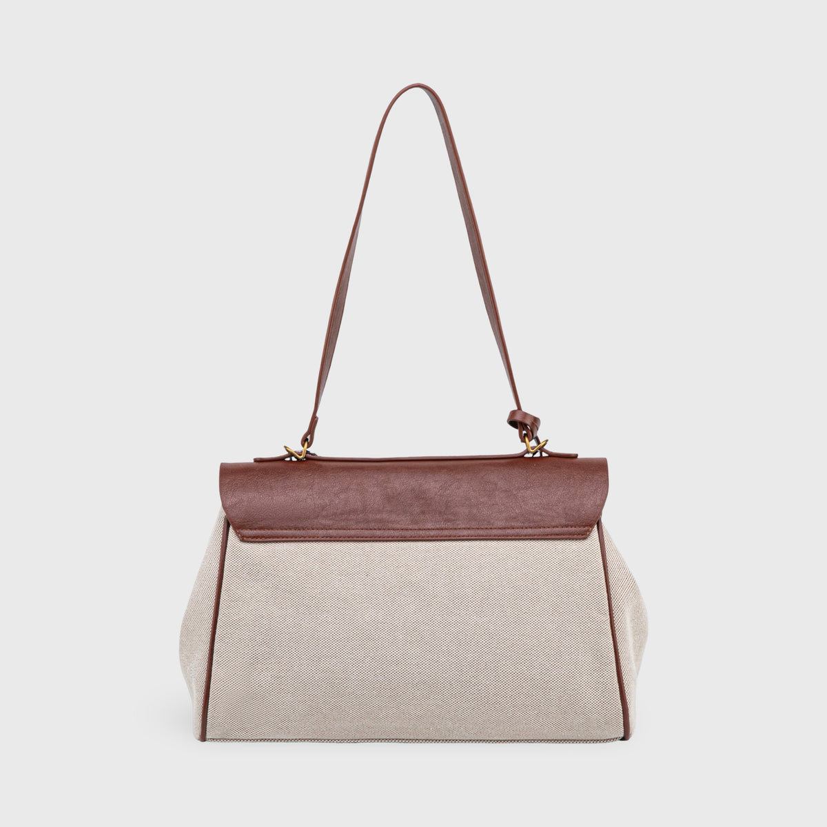 Sac à bandoulière en toile vintage Ciara – Beige et marron