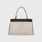 Sac à main Ciara Essential à poignée supérieure – Toile beige et cuir noir