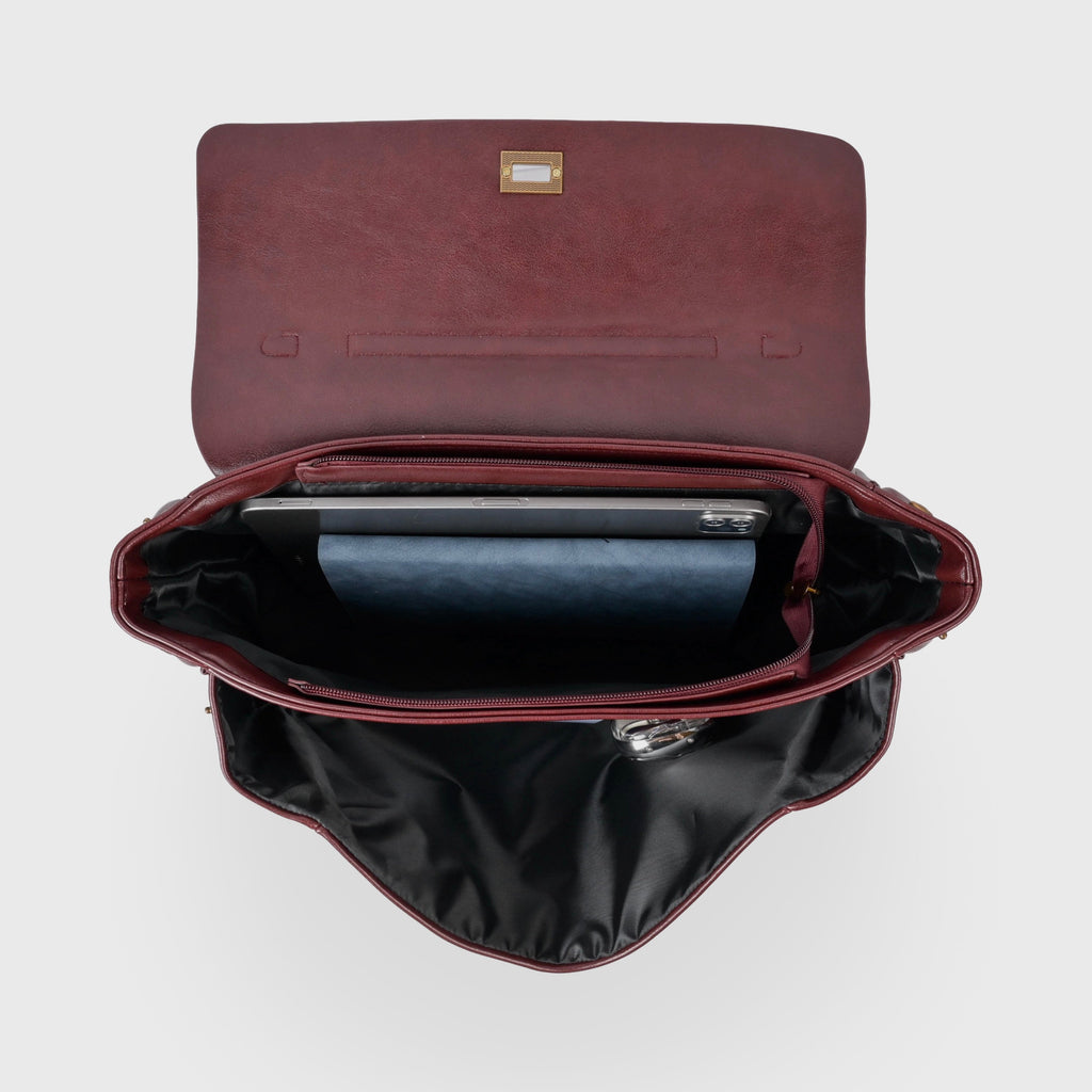 Sac porté épaule vintage Ciara – Sac à main en cuir bordeaux