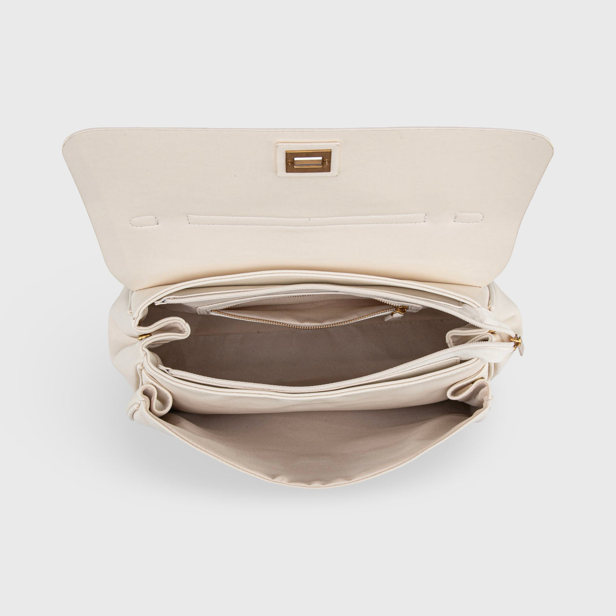 Ciara Vintage Shoulder Bag – Cream Leather Handbag