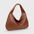Sac hobo tressé oversize – Sac porté épaule en cuir marron