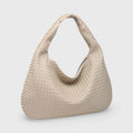 Sac hobo oversize tressé – Sac porté épaule en cuir beige