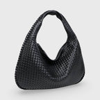 Sac hobo oversize tressé – Sac porté épaule en cuir noir