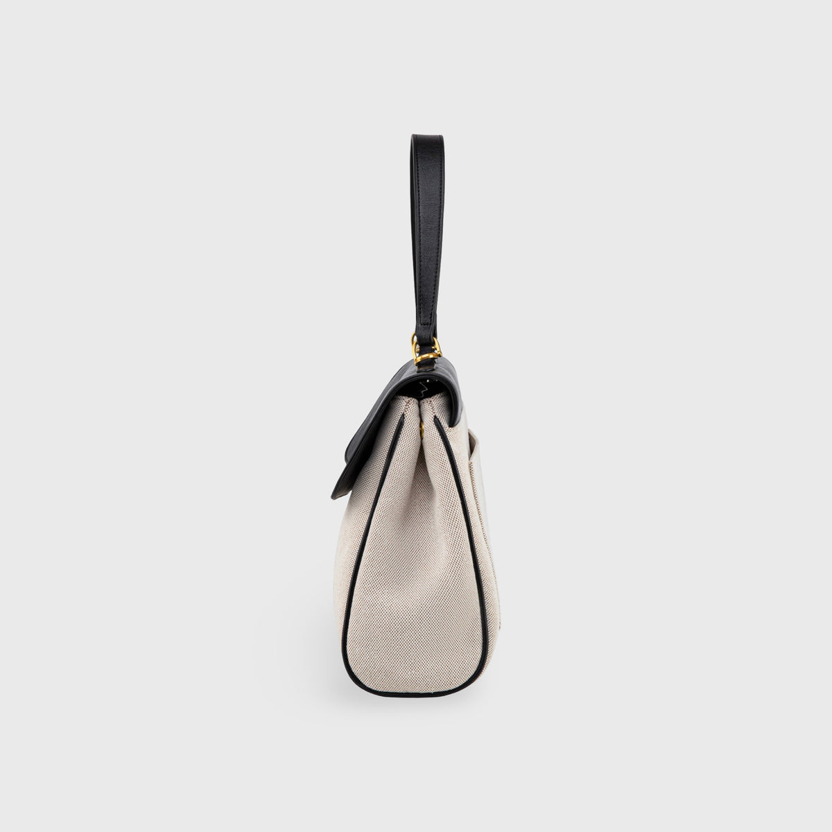 Sac à main Ciara Essential à poignée supérieure – Toile beige et cuir noir