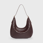 Hailey Woven Hobo Bag – Dark Brown Leather Shoulder Bag