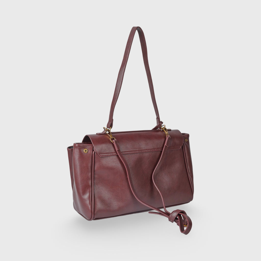 Sac porté épaule vintage Ciara – Sac à main en cuir bordeaux