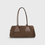 Sac à bandoulière Lulu en cuir véritable – Sac à main en daim marron moka