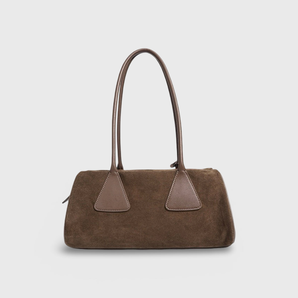 Sac à bandoulière Lulu en cuir véritable – Sac à main en daim marron moka