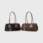 Sac à bandoulière Lulu en cuir véritable – Sac à main en daim marron moka