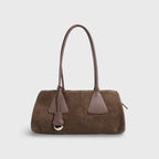 Sac à bandoulière Lulu en cuir véritable – Sac à main en daim marron moka