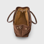 Sac cabas en daim Lara – Sac à main en daim marron chocolat