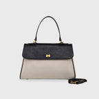 Sac à main Ciara Essential à poignée supérieure – Toile beige et cuir noir