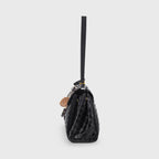Sac à bandoulière tissé édition limitée Ciara Vintage – Sac à main en cuir noir
