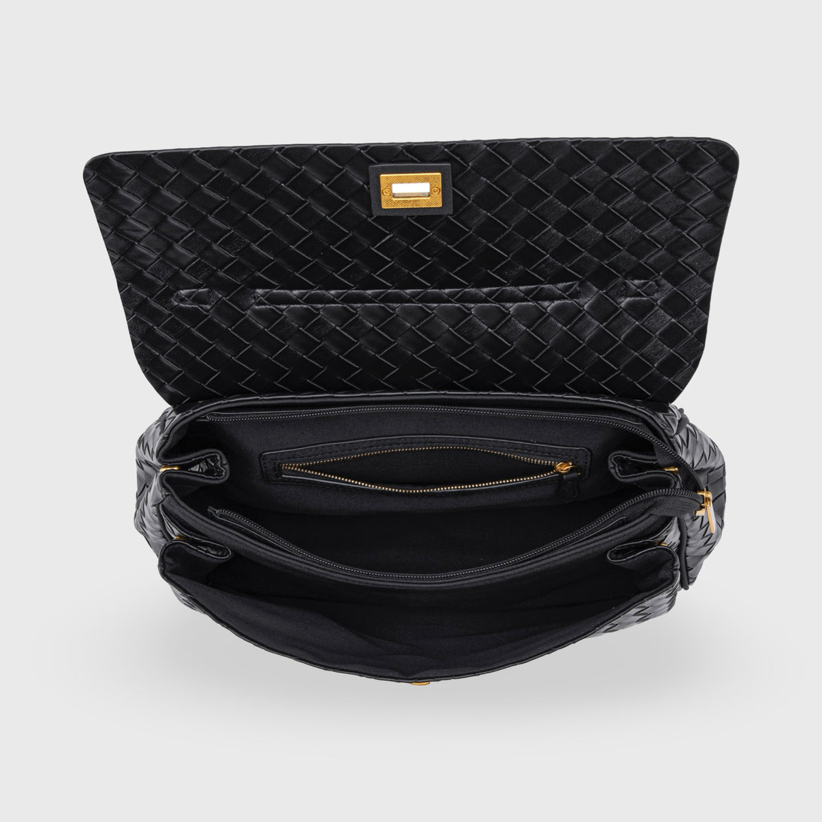 Ciara Vintage Limited Edition Woven Shoulder Bag – Black Leather Handbag