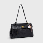Sac à bandoulière tissé édition limitée Ciara Vintage – Sac à main en cuir noir