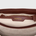 Sac à bandoulière en toile vintage Ciara – Beige et marron