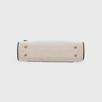 Sac à main Ciara Essential à poignée supérieure – Toile beige et cuir noir