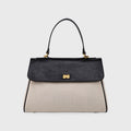 Sac à main Ciara Essential à poignée supérieure – Toile beige et cuir noir