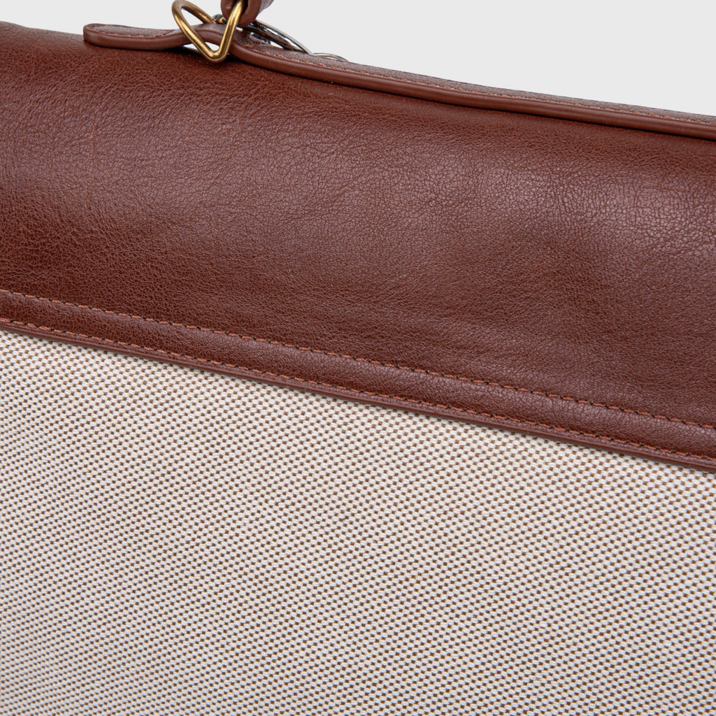 Sac à bandoulière en toile vintage Ciara – Beige et marron