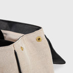 Sac à main Ciara Essential à poignée supérieure – Toile beige et cuir noir