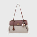 Sac à bandoulière en toile vintage Ciara – Beige et marron