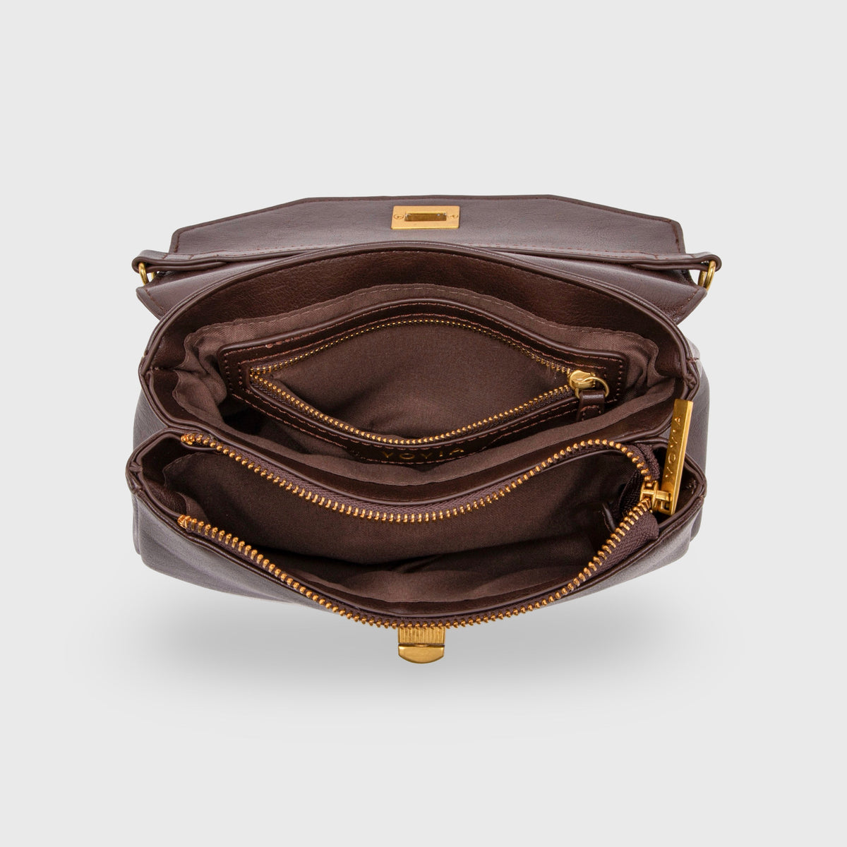 Petit sac porté épaule Ciara – Sac à rabat en cuir marron foncé avec bandoulière