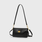 Petit sac porté épaule Ciara – Sac à rabat en cuir noir avec bandoulière