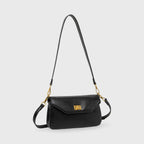 Petit sac porté épaule Ciara – Sac à rabat en cuir noir avec bandoulière