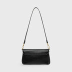 Petit sac porté épaule Ciara – Sac à rabat en cuir noir avec bandoulière