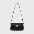 Petit sac porté épaule Ciara – Sac à rabat en cuir noir avec bandoulière