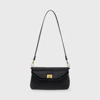 Petit sac porté épaule Ciara – Sac à rabat en cuir noir avec bandoulière
