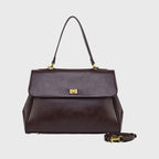 Ciara Essential Top Handle Bag – Dark Brown Leather Handbag