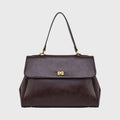 Ciara Essential Top Handle Bag – Dark Brown Leather Handbag