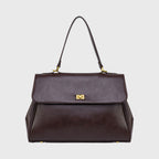 Ciara Essential Top Handle Bag – Dark Brown Leather Handbag