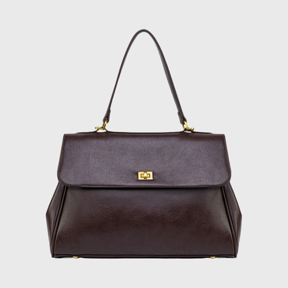 Ciara Essential Top Handle Bag – Dark Brown Leather Handbag