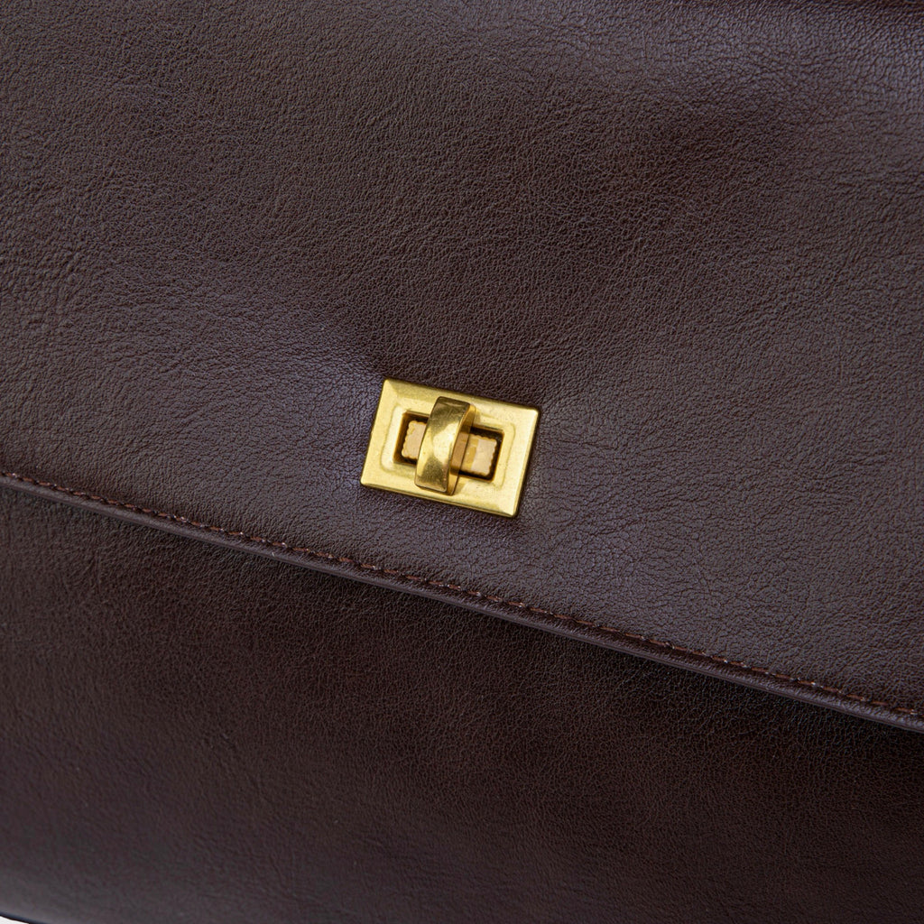 Ciara Essential Top Handle Bag – Dark Brown Leather Handbag