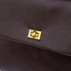 Ciara Essential Top Handle Bag – Dark Brown Leather Handbag