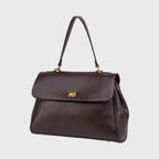 Ciara Essential Top Handle Bag – Dark Brown Leather Handbag