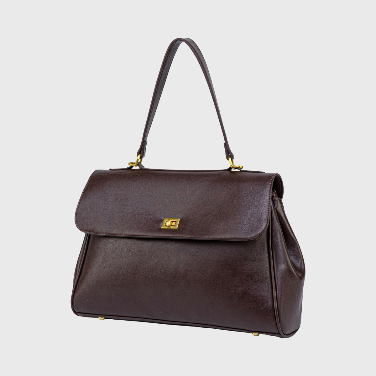 Ciara Essential Top Handle Bag – Dark Brown Leather Handbag