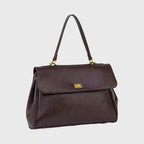 Ciara Essential Top Handle Bag – Dark Brown Leather Handbag