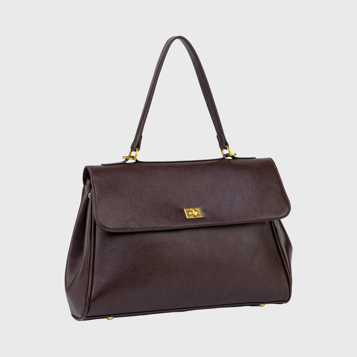 Ciara Essential Top Handle Bag – Dark Brown Leather Handbag