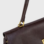 Ciara Essential Top Handle Bag – Dark Brown Leather Handbag
