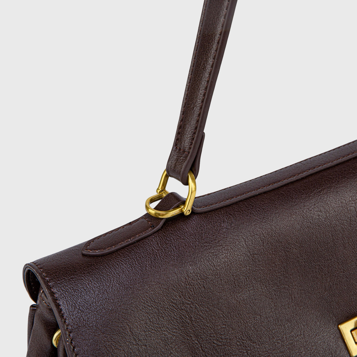 Ciara Essential Top Handle Bag – Dark Brown Leather Handbag