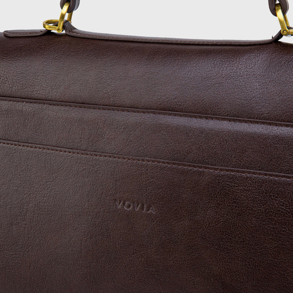 Ciara Essential Top Handle Bag – Dark Brown Leather Handbag