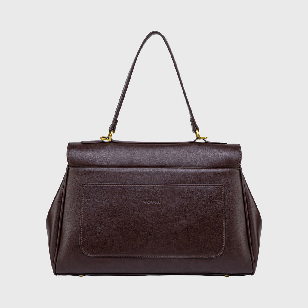 Ciara Essential Top Handle Bag – Dark Brown Leather Handbag