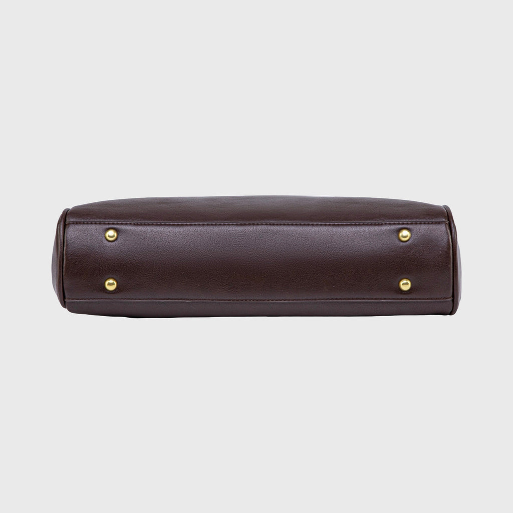 Ciara Essential Top Handle Bag – Dark Brown Leather Handbag