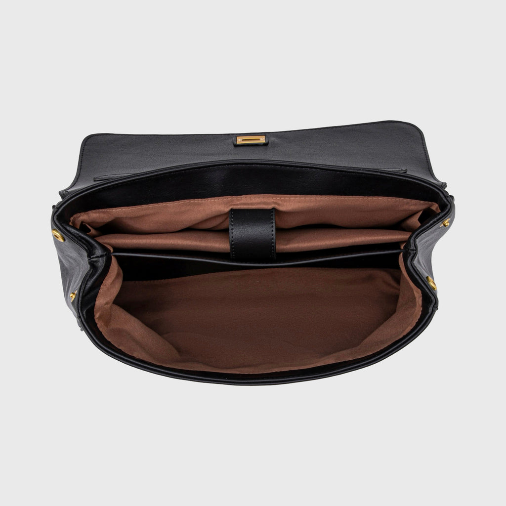 Sac à main Ciara avec poignée – Sac à main en cuir noir