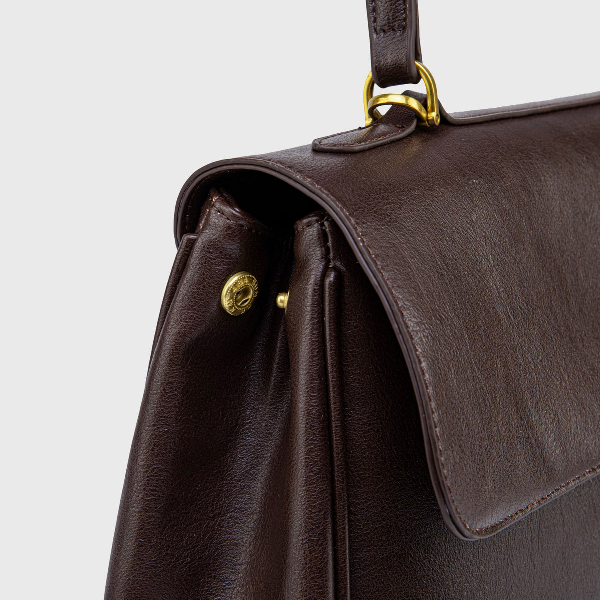 Ciara Essential Top Handle Bag – Dark Brown Leather Handbag